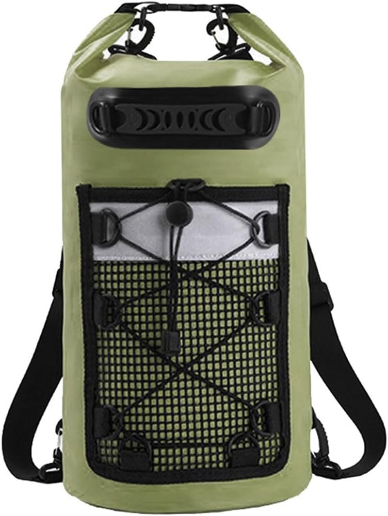 AIMALL Waterproof Dry Bag 10L/30L with Mesh Pocket, IPX6 Roll-Top Backpack for Kayaking, Beach, Boating, Hiking, Swimming, Rafting, 500D PVC Outdoor Gear Bag