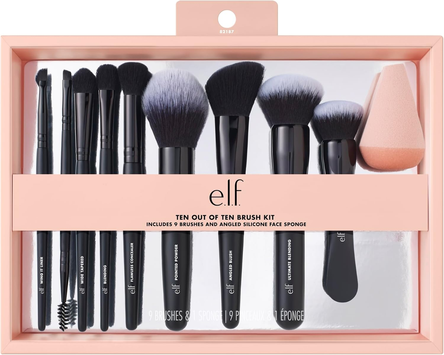 E.L.F. Ten Out of Ten Brush Set, 10 Piece Brush Kit, Brushes for Face Makeup, Eyes, Brows & More, Made with Synthetic Bristles, Vegan & Cruelty-Free image number 1