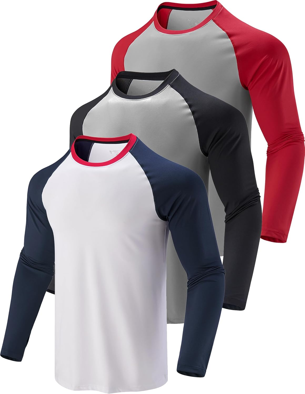 Liberty Imports 3 Pack: Men'S Long Sleeve T Shirts, Dry Fit UV Sun Protection Outdoor Hiking Athletic Active Tops with Thumb Holes