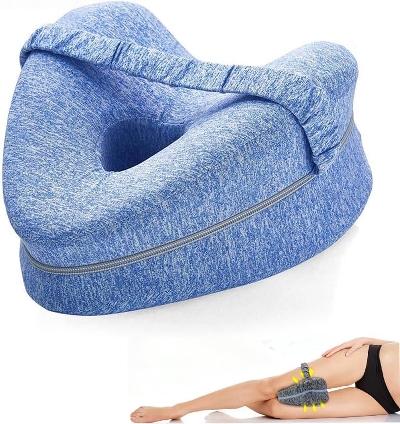 Knee Pillow Revoget Alignment Pillows for Sleeping on Side, Memory Foam Leg Spine & Hip Support Pillow for Side Sleepers, Joints Pain & Pregnancy, Leg Support Cushion (Grey)
