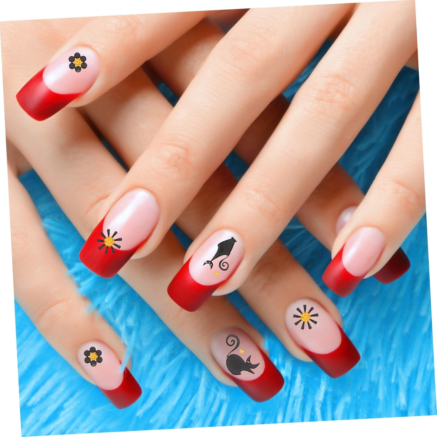 SOLUSTRE 16Pcs Simulation Nail Decals Self-Adhesive Adorable Animal Pattern Nail Art Stickers for DIY Home Party Use image number 3