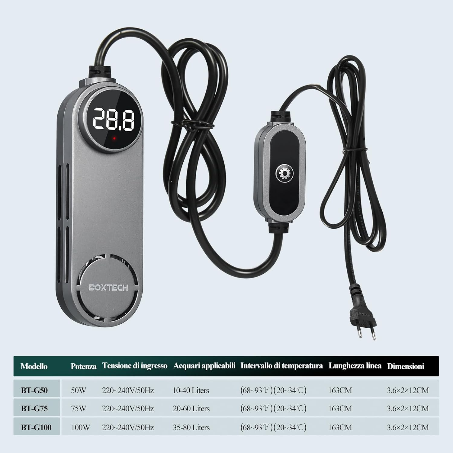 Boxtech Aquarium Heater 50W, Aquarium Heating Submersible, Automatic Aquarium Thermostat with External Temperature Controller for 10-40L Aquariums Fish and Turtles image number 6