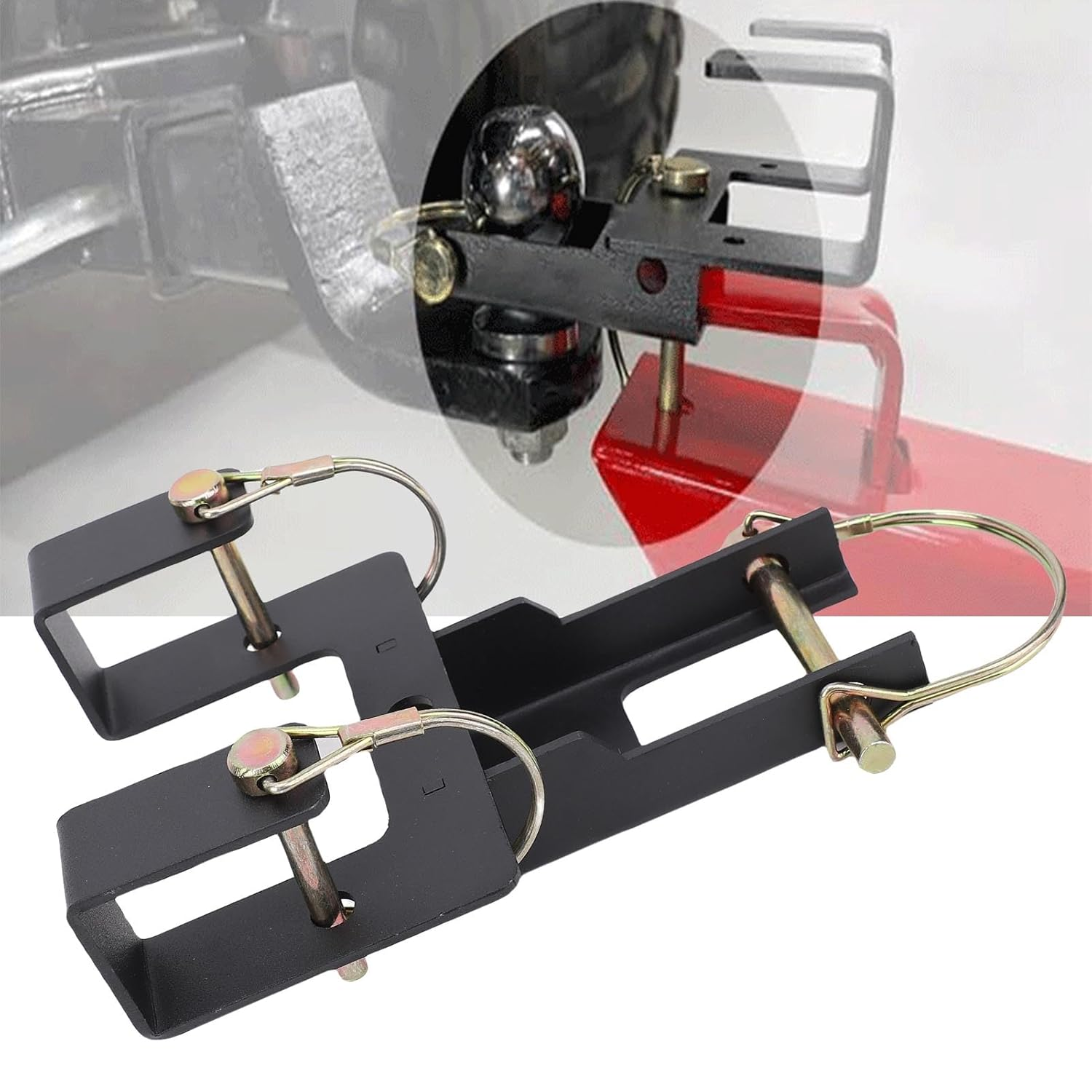 Universal Trash Can Coupler to Hook Multiple Wheeled Trash Containers Carbon Steel Construction, Wheeled Garbage Bin Hauling Hook with Detachable Pin, Quick Cleanup image number 2