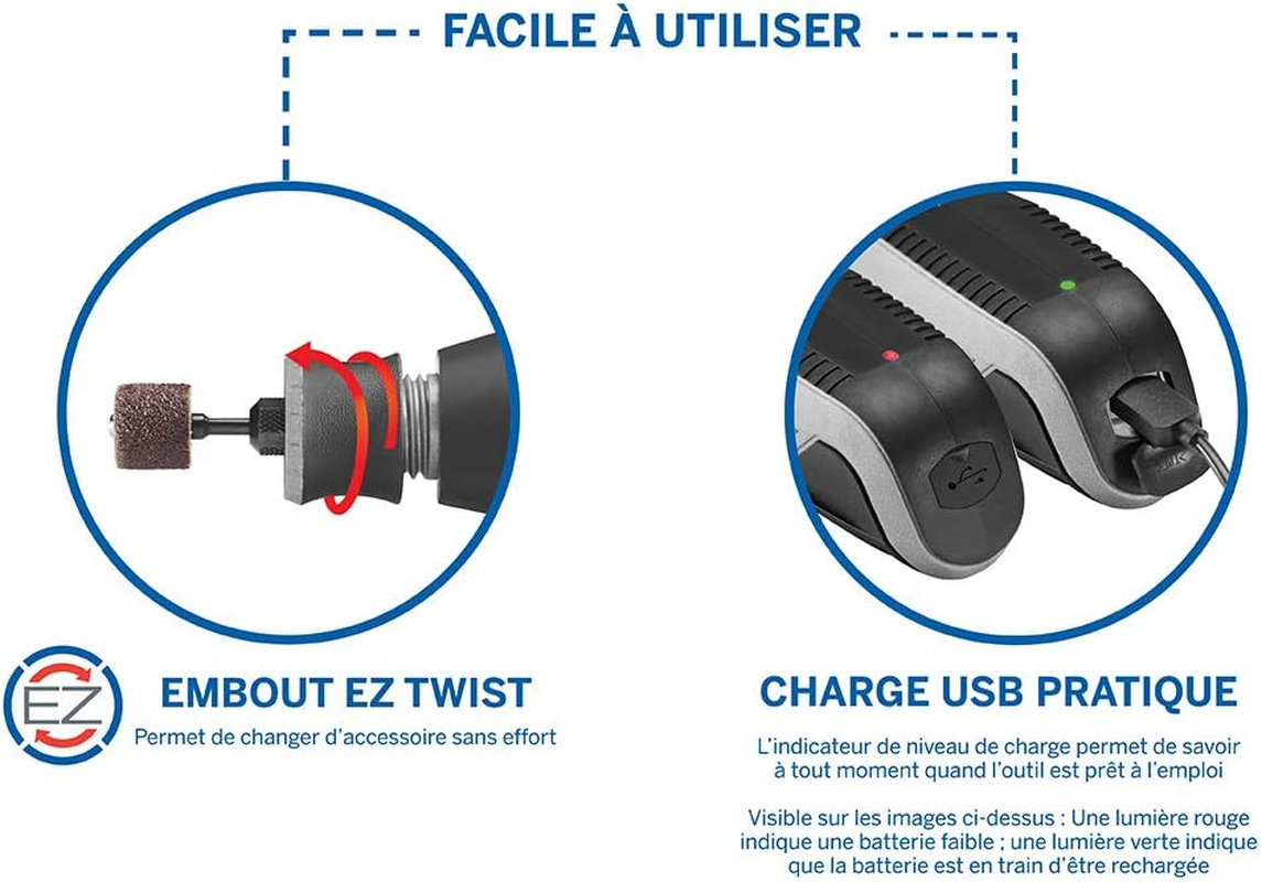 Dremel Lite 7760 Battery Multifunctional Tool 3.6 V, Set of 15 Accessories, Variable Rotation 8,000-25,000 Rpm - for Carving, Engraving, Grinding, Sharpening, Cleaning, Polishing, Emerying image number 6