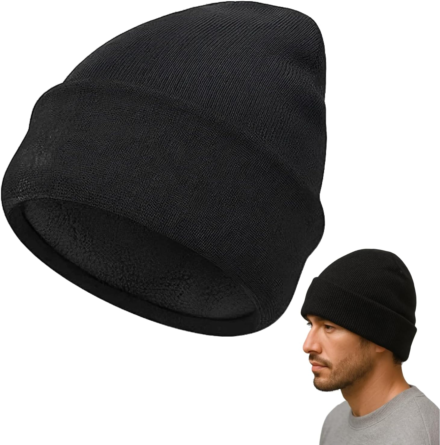 Beanie for Men Women Winter, Thick, Thermal, Fleece-Lined Knit Cap for Beanie, Ideal for Running, Skiing, Snowboarding, and Other Cold Weather Outdoor Activities, Classic, Stylish & Warm image number 5
