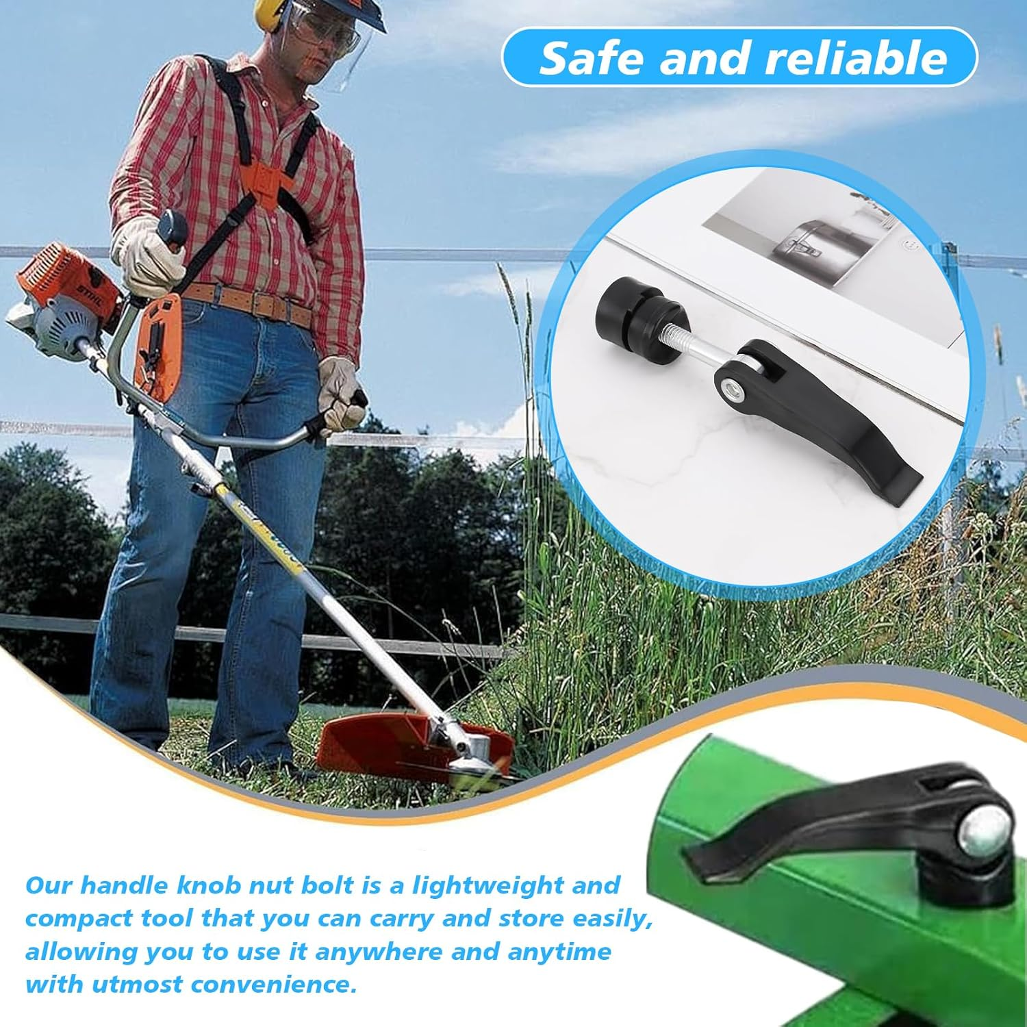 Lawnmower Fast Removal Screws - Quick Release Handle Screws for Lawn Mower & Tile Cutter Push-Type Broach - Durable Repair Tool Replacement Parts for Lawn Mower Maintenance & Garden Tools (4PCS) image number 3