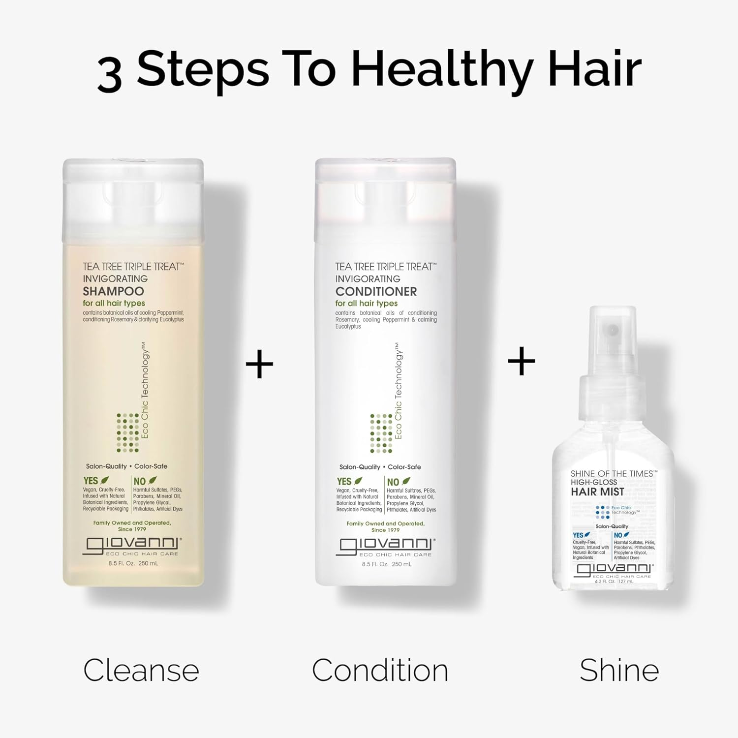 GIOVANNI Tea Tree Triple Treat Invigorating Conditioner - Cooling Peppermint, Eucalyptus, Rosemary, Helps Dry Flaking Scalp, Paraben Free, Helps to Moisturize, Smooth & Detangle - 128 Oz image number 2