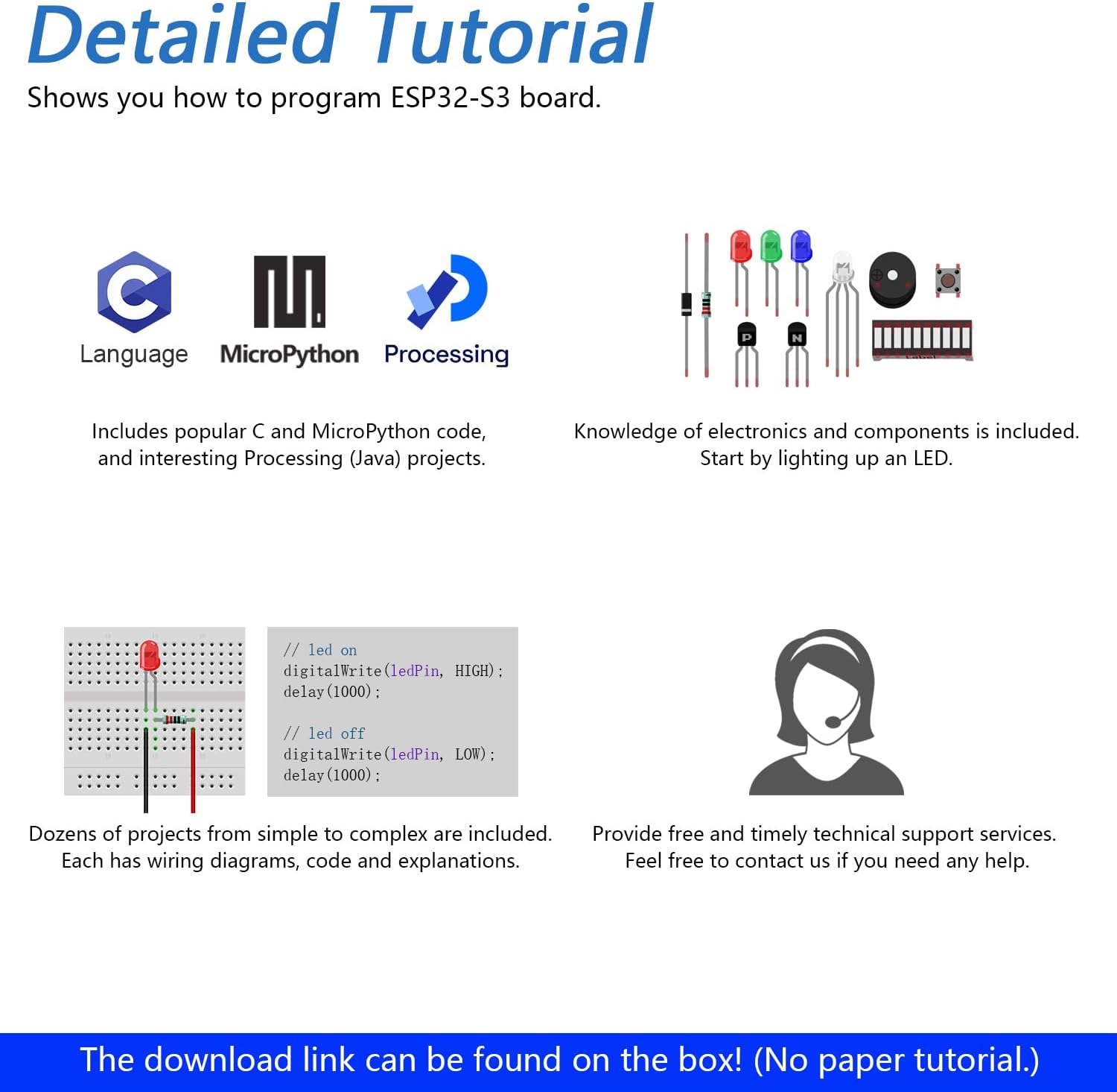 Freenove Ultimate Starter Kit for ESP32-S3 ESP32 S3 CAM (Included), Dual-Core 32-Bit 240 Mhz Microcontroller, Onboard Camera Wireless, Python C Java, 783-Page Detailed Tutorial, 243 Items 116 Projects image number 5