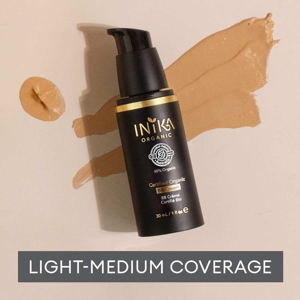 Inika Certified Organic BB Cream , Natural 3 in 1 Silky Primer Moisturizer Foundation, All Natural Make-Up , Hypoallergenic , Dermatologist Tested , 1 Oz (30Ml) image number 5