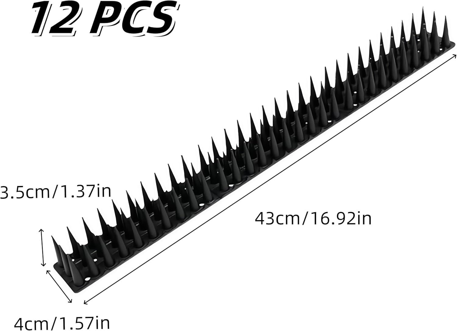 Pigeon Spikes,5.16 M X 4 Cm Heavy Duty Bird Deterrents,Fence Spikes of Bird Deterrent Covers,Woodpecker Away Device Outdoor,Versatile Keep Pigeon Possum Cat Owl Away(Black) image number 2