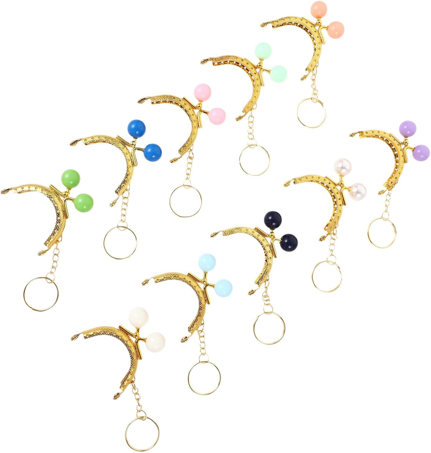 OSALADI 10Pcs Purse Clasp Frame Metal Keychain Wallet DIY Handbag Mechanism for Craft Projects and Keychain Accessories Random Color image number 1