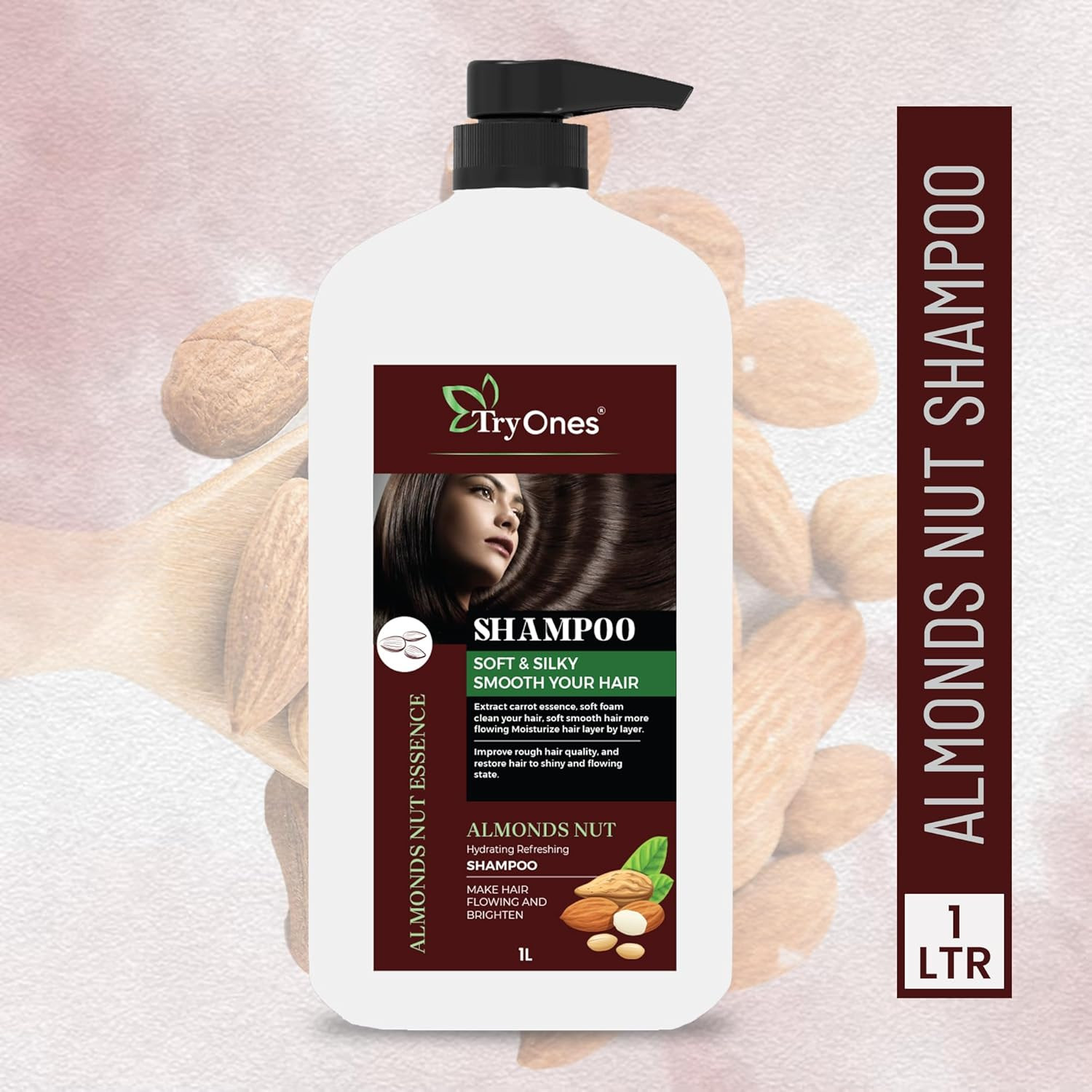 Almond Nut Hair Shampoo Thick and Glossy Shampoo|For Gorgeous Shiny Hair |With the Goodness of Badam Shampoo_1000_Ml image number 5