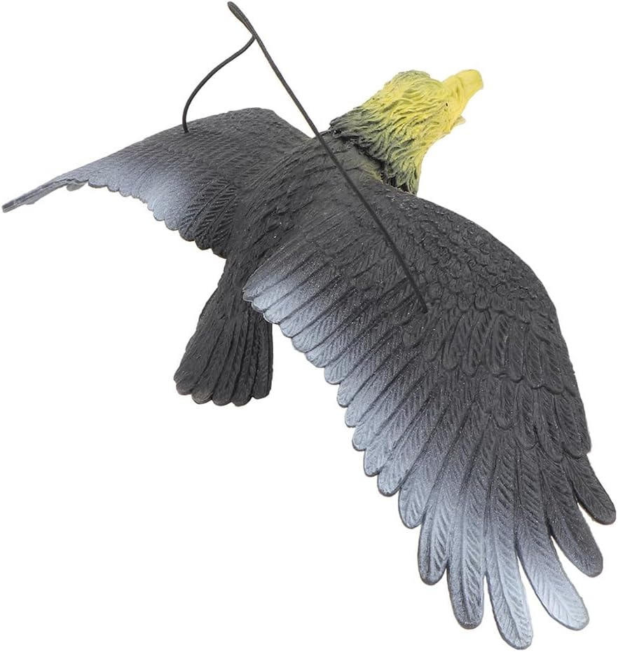 STOBAZA Owl Decoy, Lifelike Flying Hawk Decoy with Hanging Strings, Eagle Shaped Bird Deterrent, Fake Scarer, Cat Bird for Garden Decoration image number 6