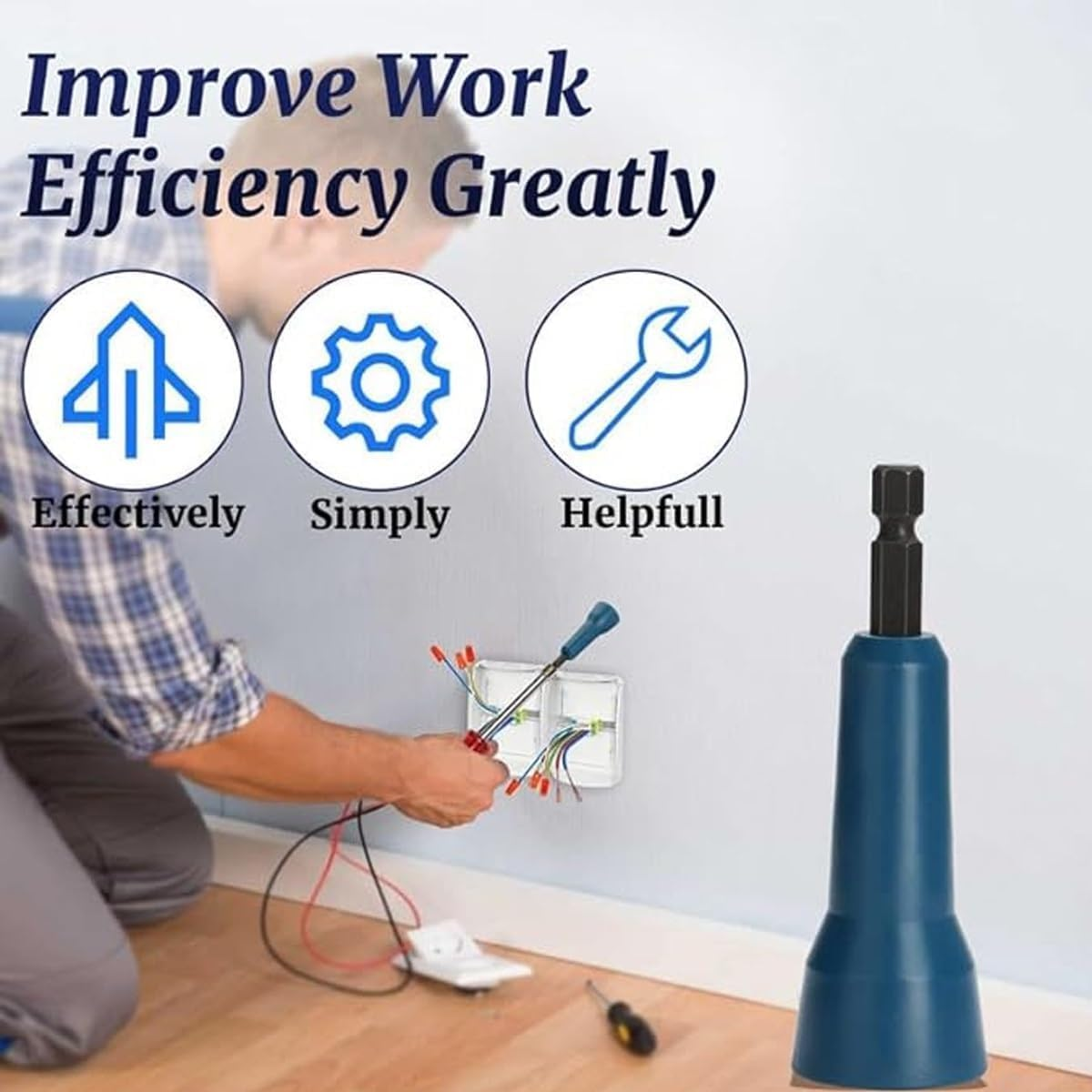 Aymxclswire Stripping and Twisting Tool, Electric Wire Stripper Professional Electrician Tool Set Portable Wire Nut Twister for Power Drill, Cable Quick Stripping and Connector image number 6