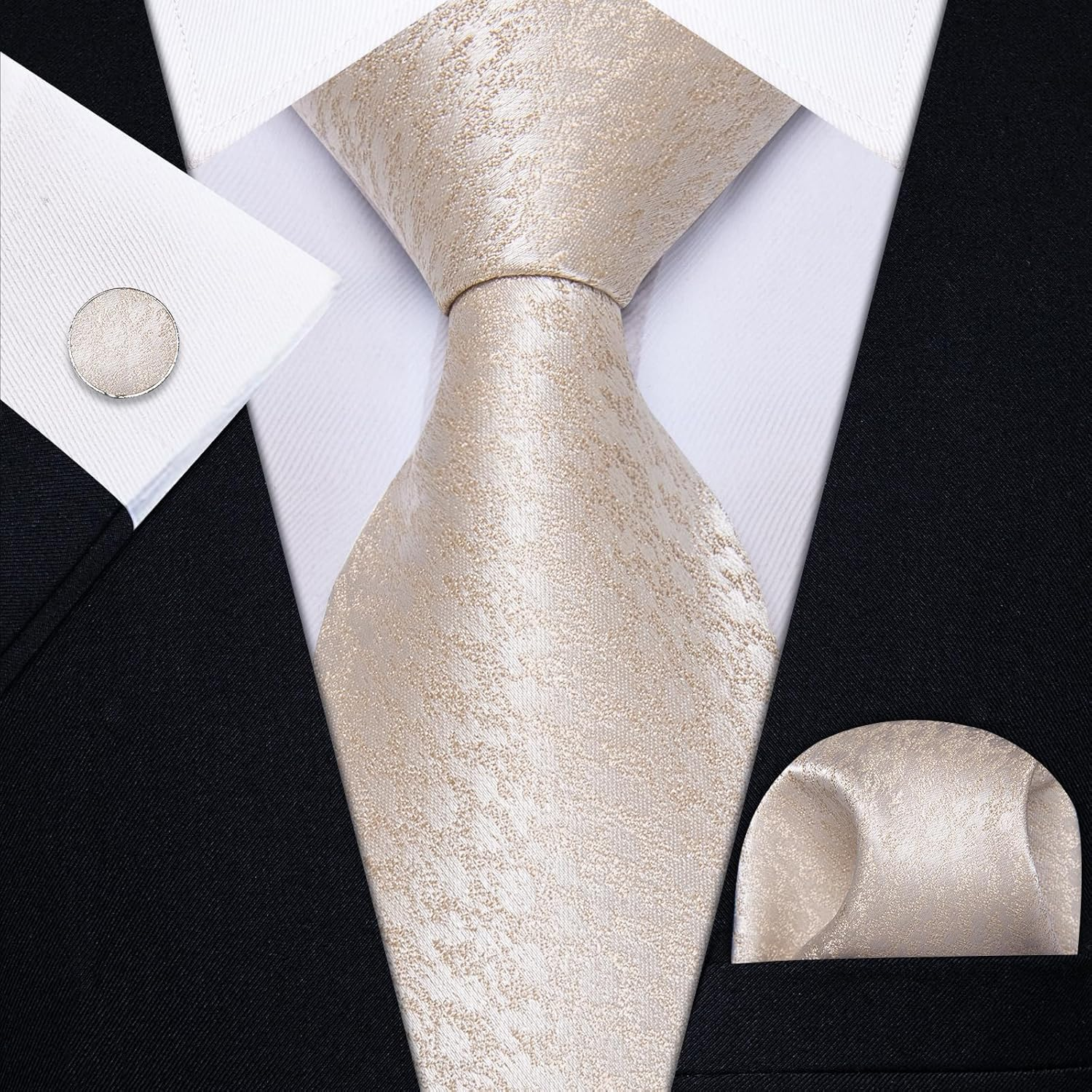 Yourties Silk Ties for Men Paisley Floral Striped Necktie and Pocket Square Cufflinks Tie Clip Set 4PC