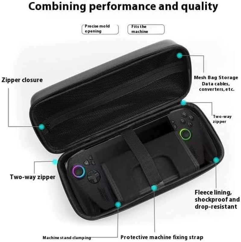 T Tersely Carrying Case for Rog Xbox Ally / Rog Xbox Ally X 2025, Anti-Scratch Shockproof Protective Hard Portable Travel Bag Cover Shell Pouch Mesh Pockets for Accessories image number 2