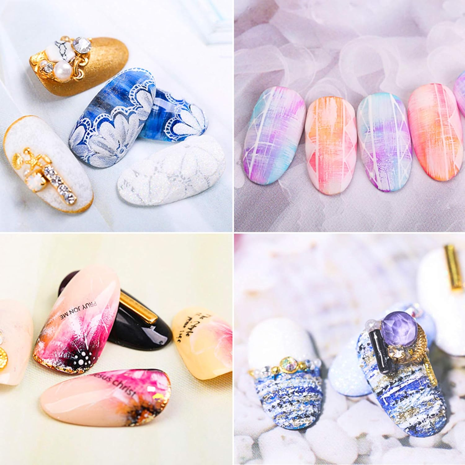 Avodova 6PCS Purple Nail Art Brush Set, Nail Art Tips Builder Brush, UV Gel Acrylic Nail Brush Nail Painting Brush Pen, Nail Art Design Painting Liner Pen Set, Acrylic Nail Brush Kit for Home Salon image number 6