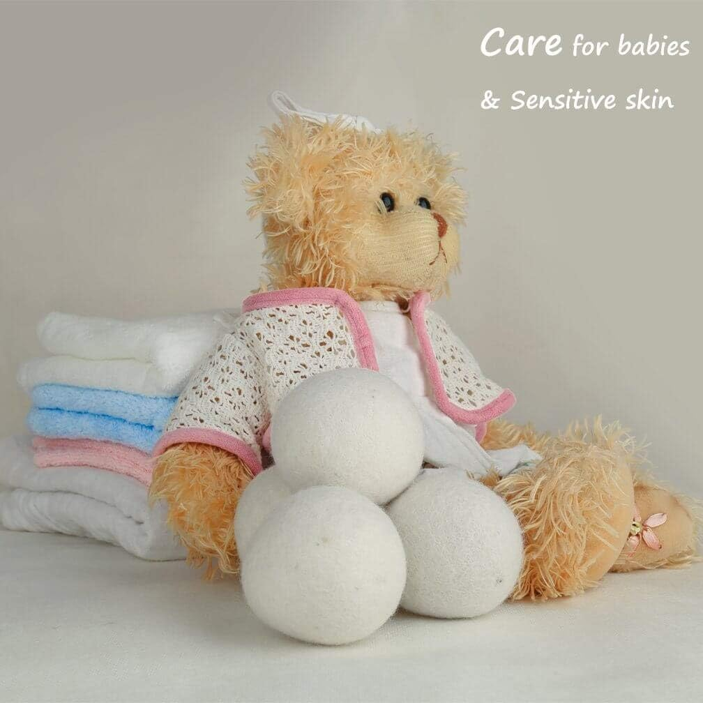 Wool Dryer Ball XL, Organic Eco Premium 100% Natural Fabric Laundry Softener, Shortens Drying Time, Reusable, Reduce Wrinkles and Static Cling, Handmade with 100% New Zealand Wool (Wool Dryer Balls Pack of 4) image number 3