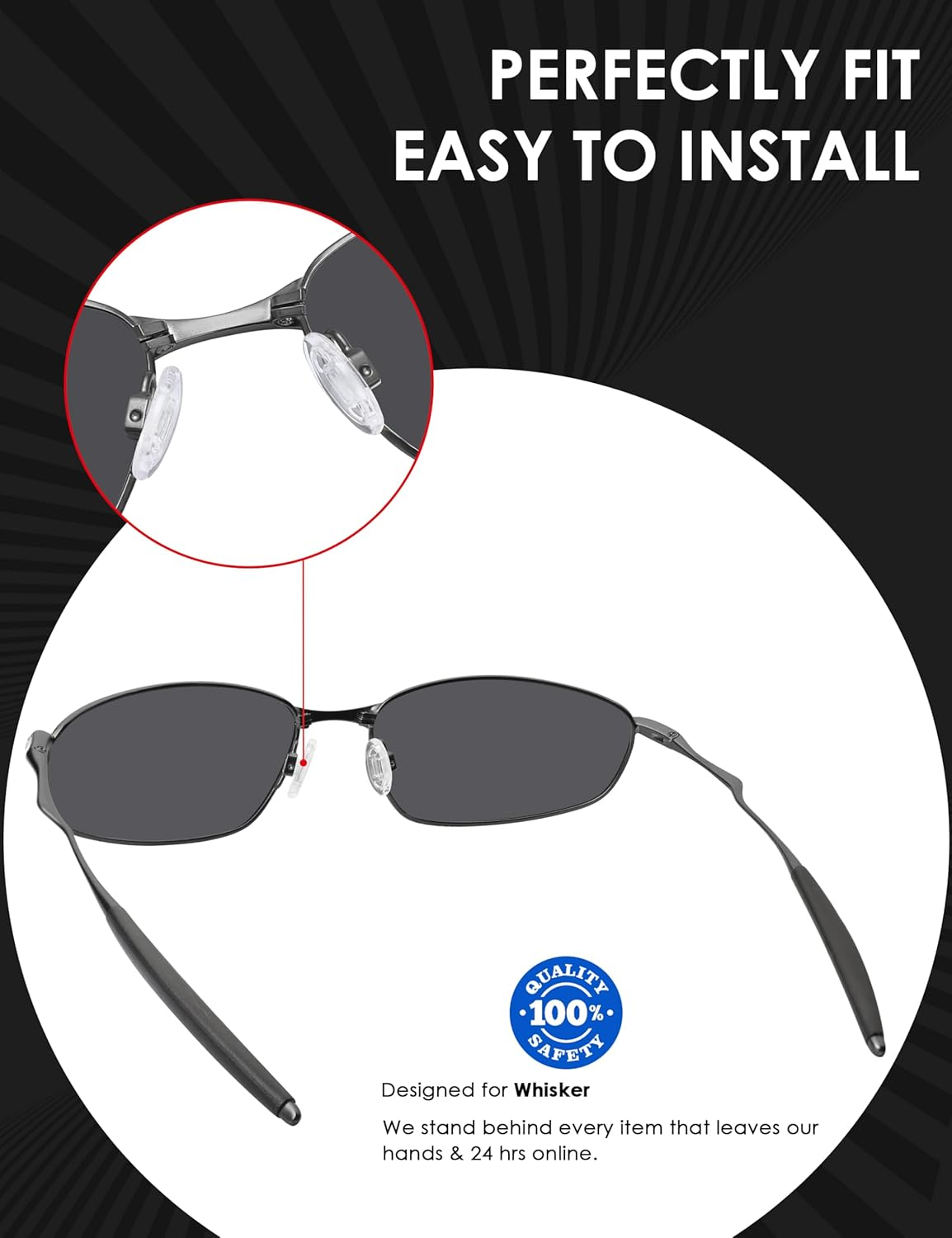 BLAZERBUCK Replacement Temple Sleeves Ear Socks for Oakley Whisker/Juliet/A Wire Sunglass image number 4