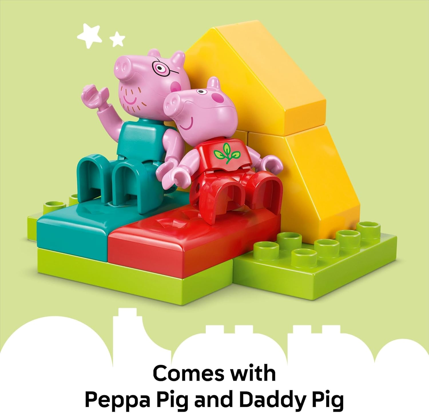 LEGO DUPLO Peppa Pig Camping Trip Kids Toy for 2+ Year Old Girls & Boys, Building Set for Toddlers with Tent, Canoe, and 2 Animal Figures Incl. Daddy Pig, Educational Colour Sorting Blocks 10452
