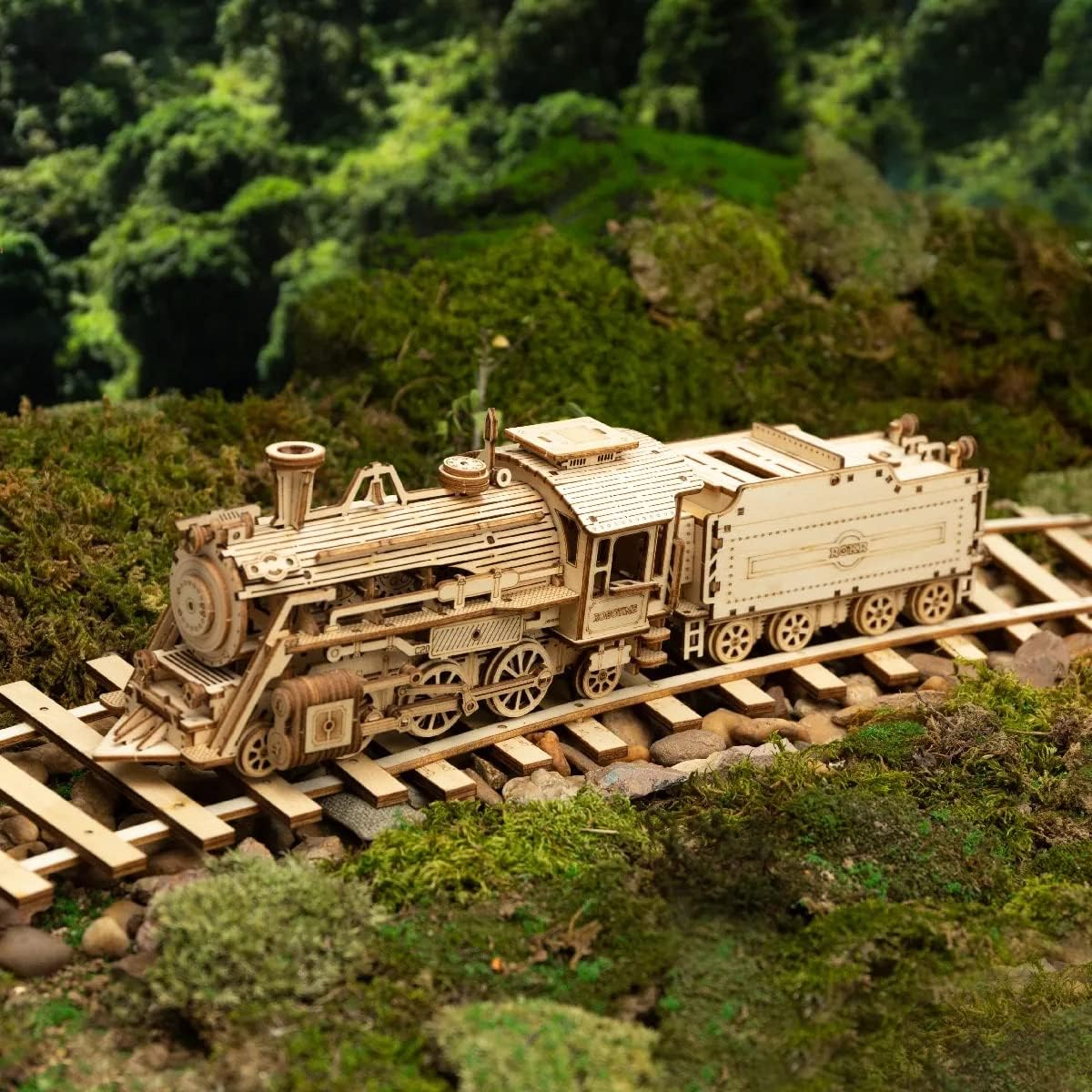 ROKR DIY Train Model Wooden Vehicle Model Kits 3D Puzzle Toy Boy Girl image number 2