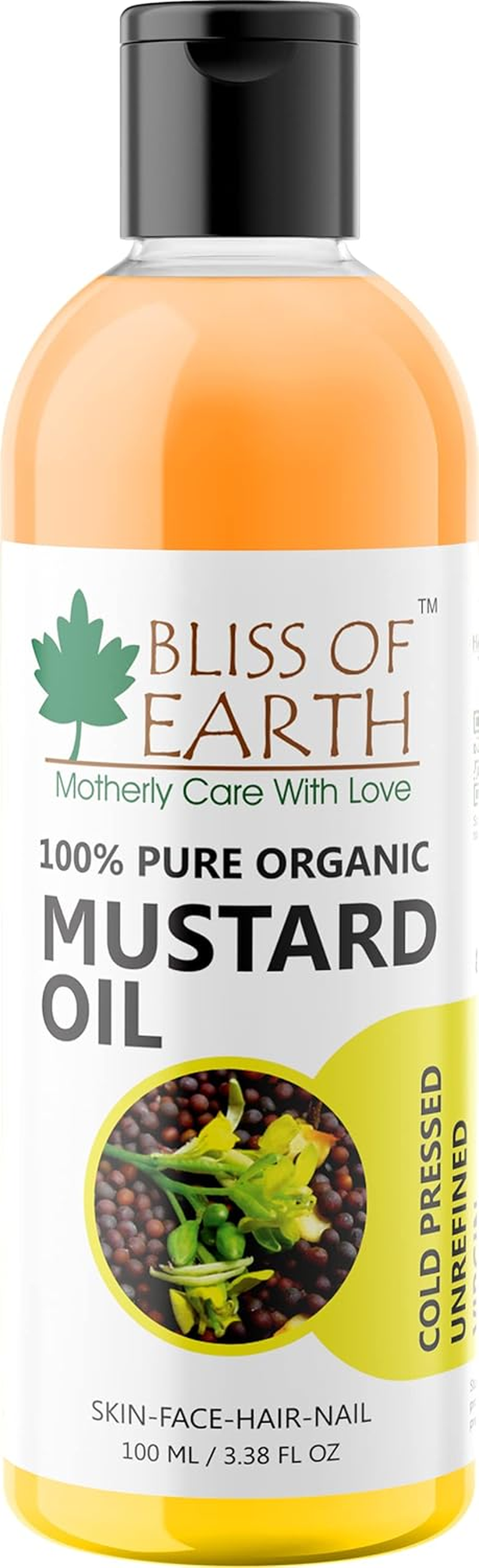 Bliss of Earth Organic Mustard Oil for Hair Growth & Baby Massage (3X100Ml) image number 3