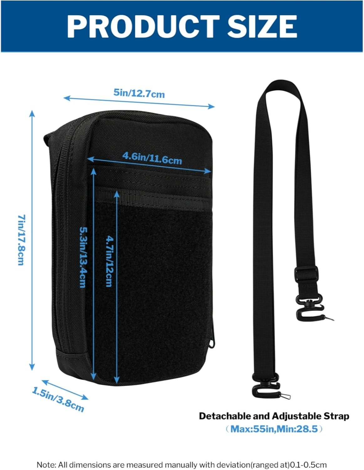 VIPERADE CHS3 Tactical Utility Pouch Organizer, Molle EDC Waist Pouch, Shoulder Bag with Adjustable Strap, EDC Sling Bag, Tactical Fanny Pack for Men