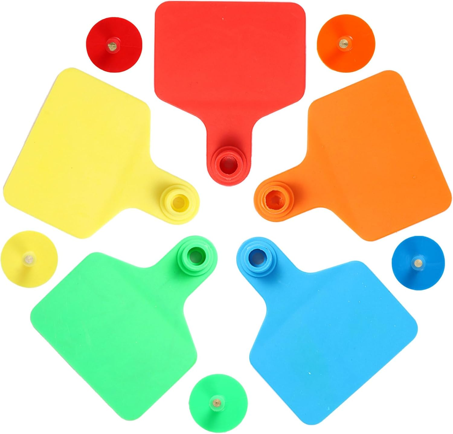 100PCS Large Plastic Livestock Ear Tags - ID Tags for Cattle, Sheep, Goats, Pigs - Red - Red image number 2