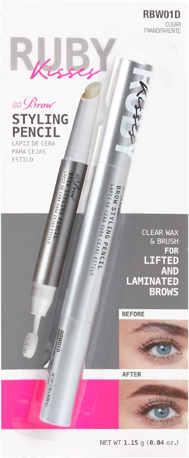 Ruby Kisses Brow Styling Pencil with Brush, Long-Lasting Eyebrow Wax, Clear Brow Shaper, Precision Sculpting & Shaping, Professional Quality, Easy Application image number 3