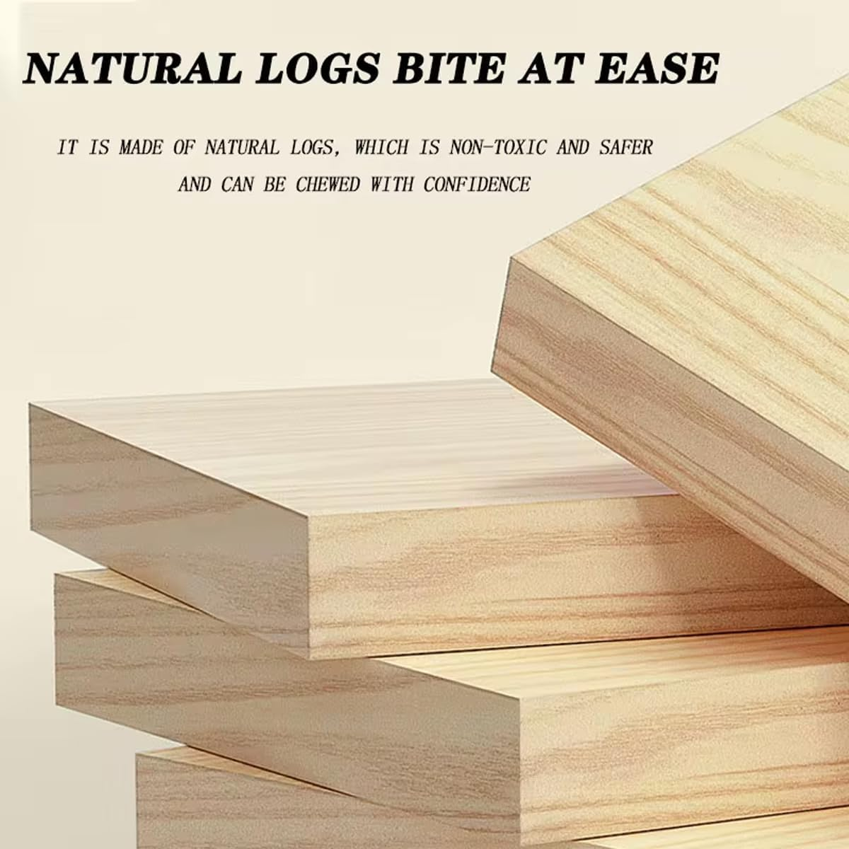 AIMALL Parrot Chew Toy, Stress Relief and Fun Puzzle for Birds, Durable Natural Wood with Metal Clip, 5.9" X 3.9", Safe & Non-Toxic