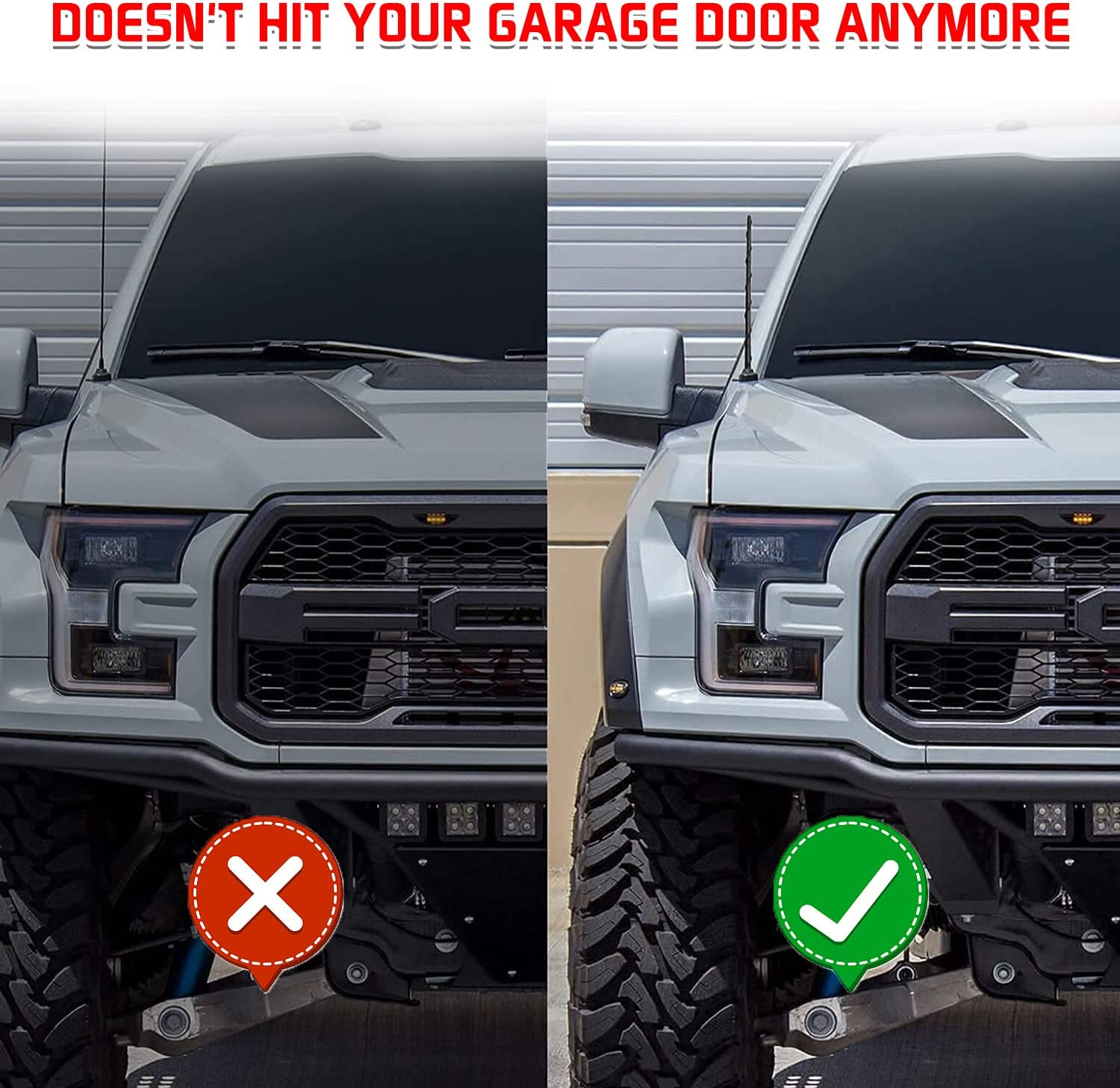 Black Spiral Car Antenna,7 in Car Radio Aerial Mast,Replacement Car Roof Mount Aerial Compatible with Jeep Wrangler JK JL JLU JKU Gladiator JT 2007-2022,Replacement, Jeep AM/FM Radio Reception image number 5