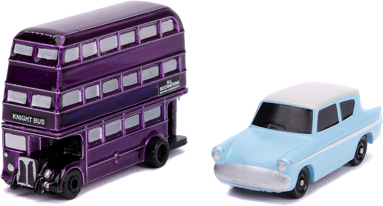Jada Toys Nano Hollywood Rides Harry Potter 1959 Ford Anglia & Knight Bus 2-Pack Die-Cast Collectible Vehicles 31719, White image number 3