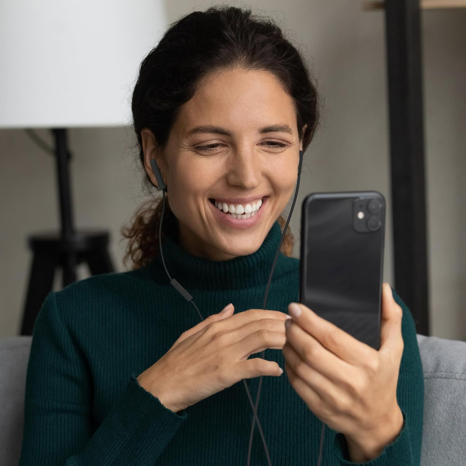 Laser Earbud Headphones with Mic in Tornado image number 3