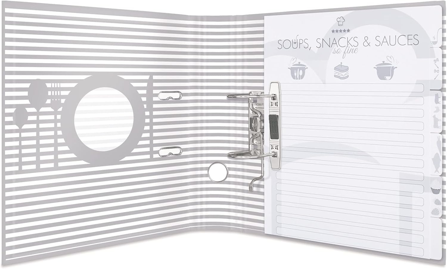 Herma 19662 Recipe Folder A4 for Writing Yourself Star of the Kitchen, 7 Cm Wide, Recipe Book with Index for Filing, Motif Ring Binder with Inner Print for Kitchen and Household for Cooking Recipes image number 2