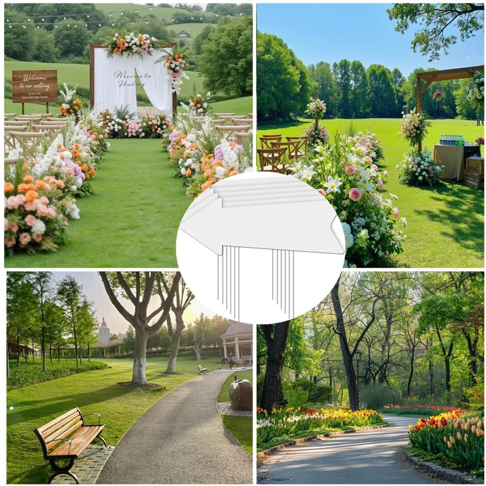 Arrow Yard Signs, 8Pcs Blank Arrow Signs with Stakes, Wedding Directional Yard Signs, These Arrow Yard Signs Are Suitable for Wedding, Birthday Party, Guide Decoration image number 2