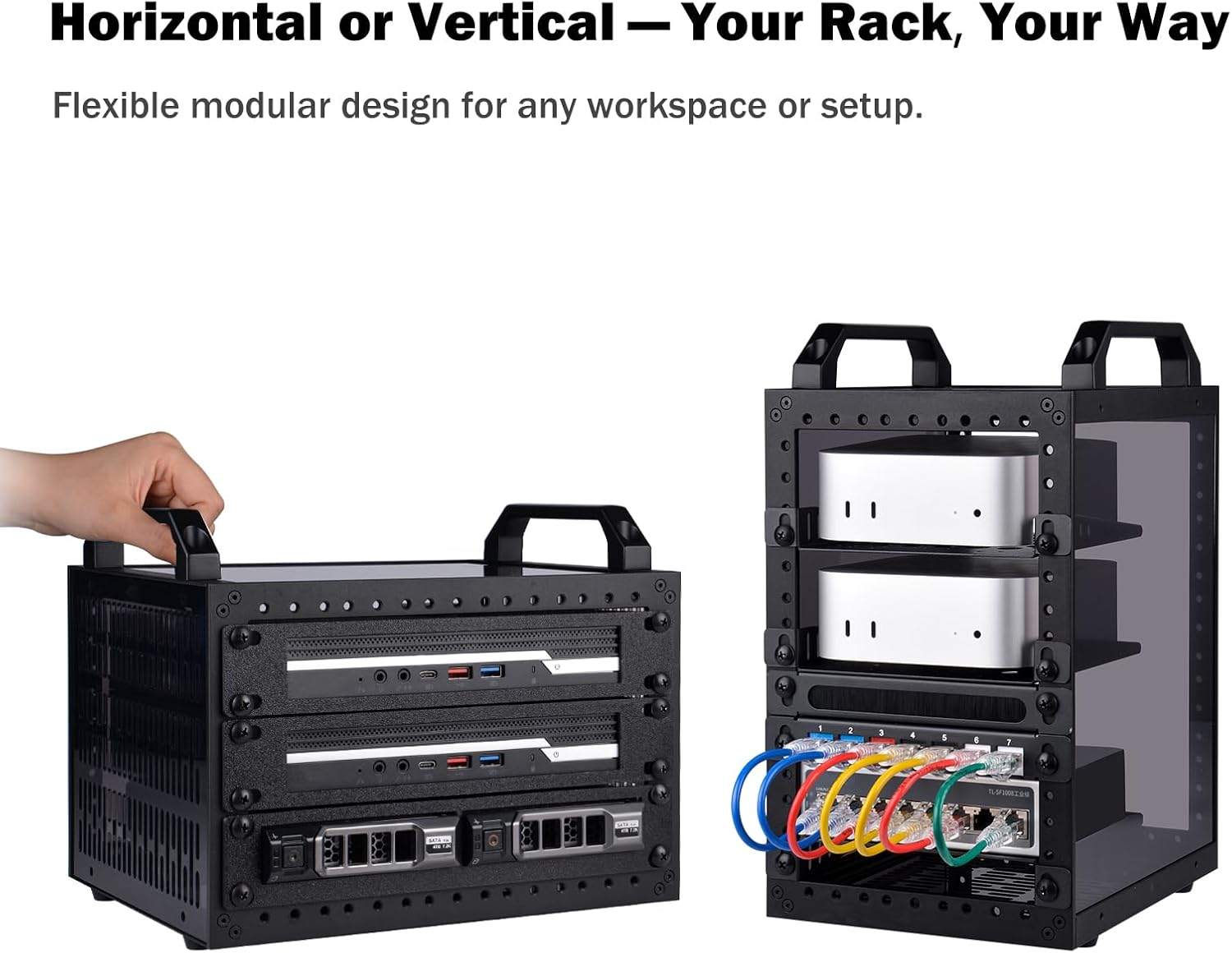 Geeekpi Deskpi Rackmate TT Mini Server Cabinet for Mini PC, Network, Servers, Audio, and Video Equipment image number 5