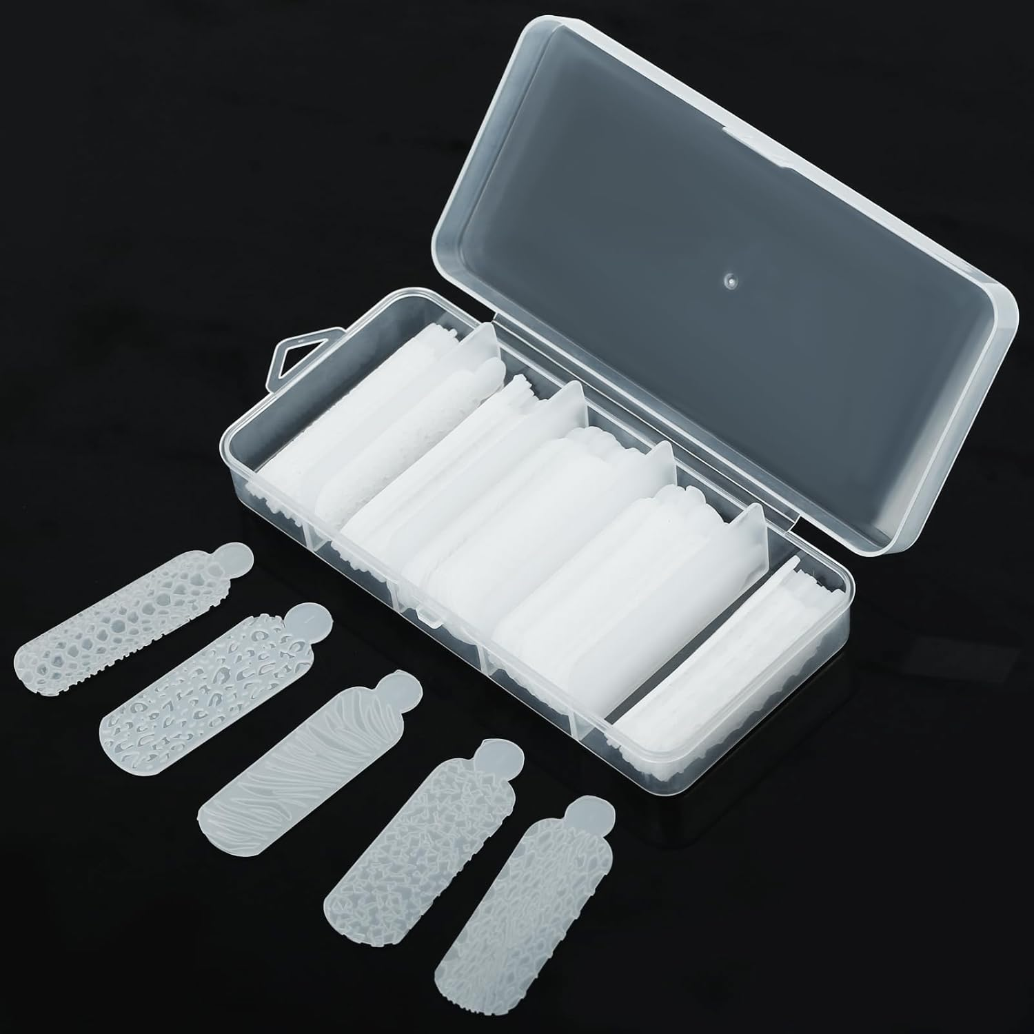 C12Rtive 60 Pieces 3D Silicone Double Nail Shapes Sticker Set, Silicone French Manicure Stickers for Polygel Nail Shapes, Gel Extension Quick Build Double Nail Shapes image number 6