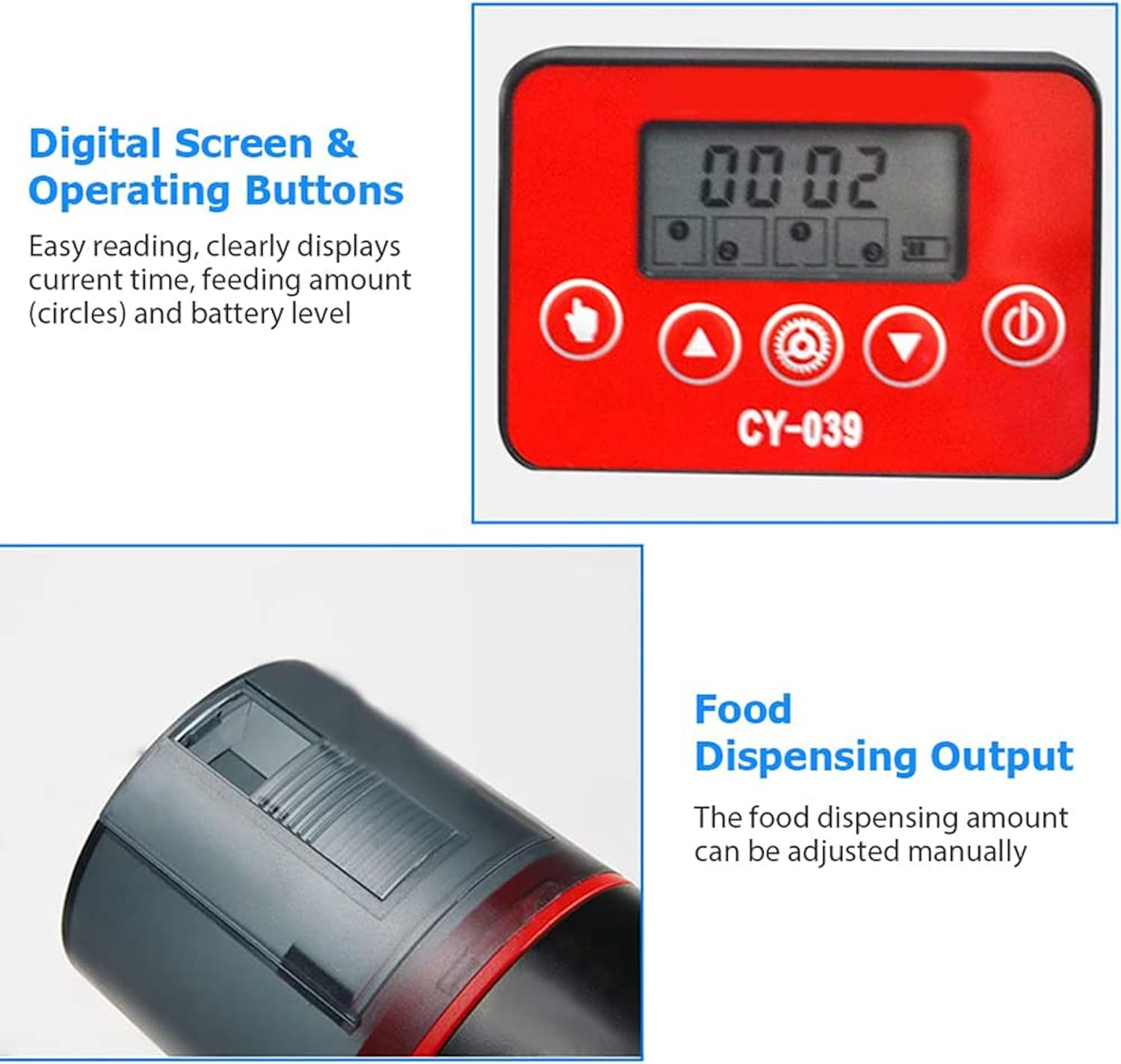 Beedove Automatic Fish Feeder, Timer Feeder for Fish & Turtle, Moisture-Proof, LCD Display, Large Capacity, Aquarium or Fish Tank image number 4