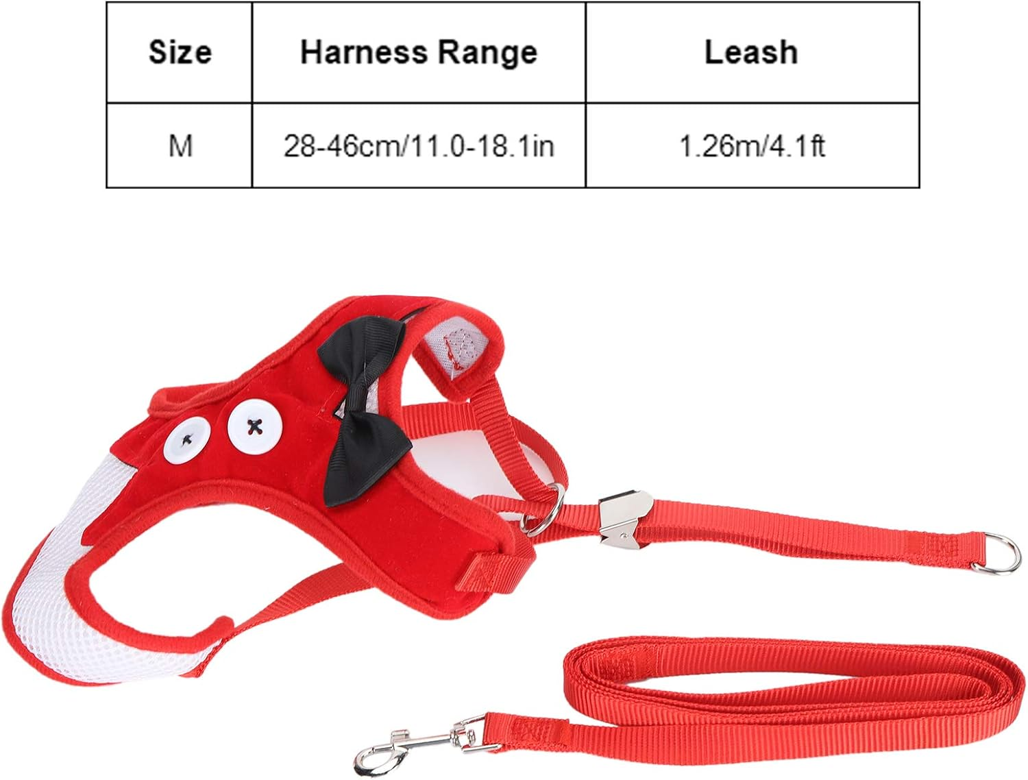 Cat Vest with Leash - Escape Proof Safe Adjustable Kitten Vest Harnesses, Soft and Breathable Mesh Jacket for Cats Walking and Traveling, Simple and Stylish Design (Red) image number 4