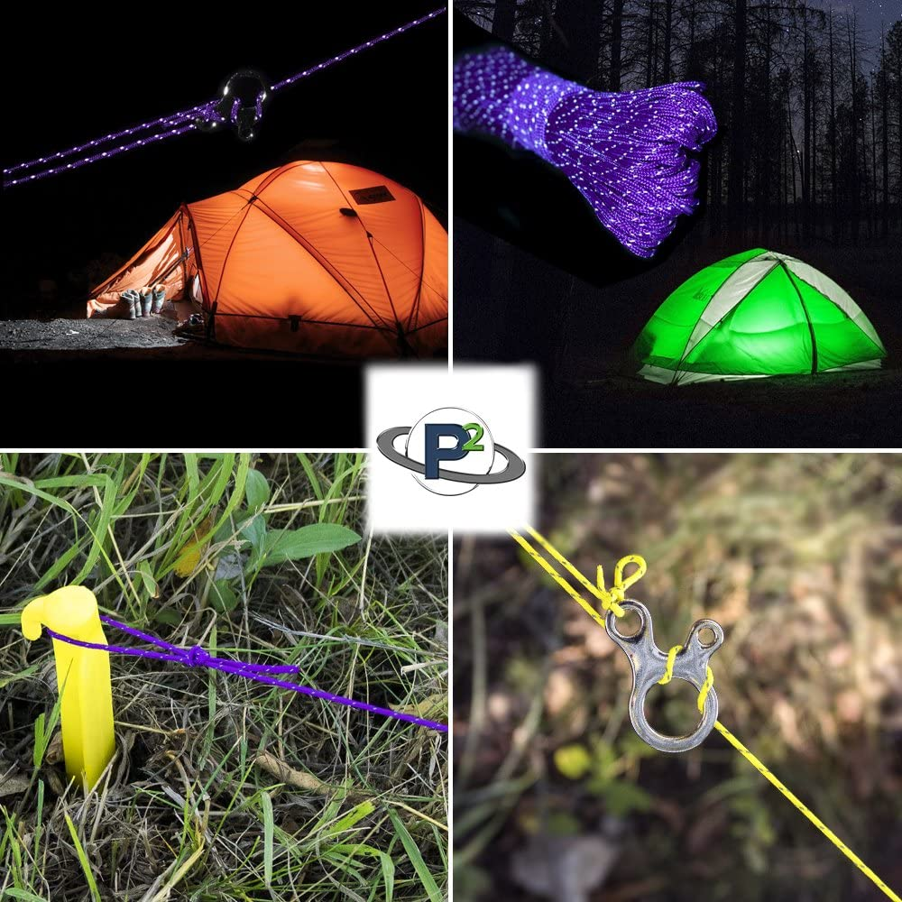 Paracord Planet 1.8Mm Fluorescent Reflective Guyline Tent Rope Cord Camping Paracord image number 6