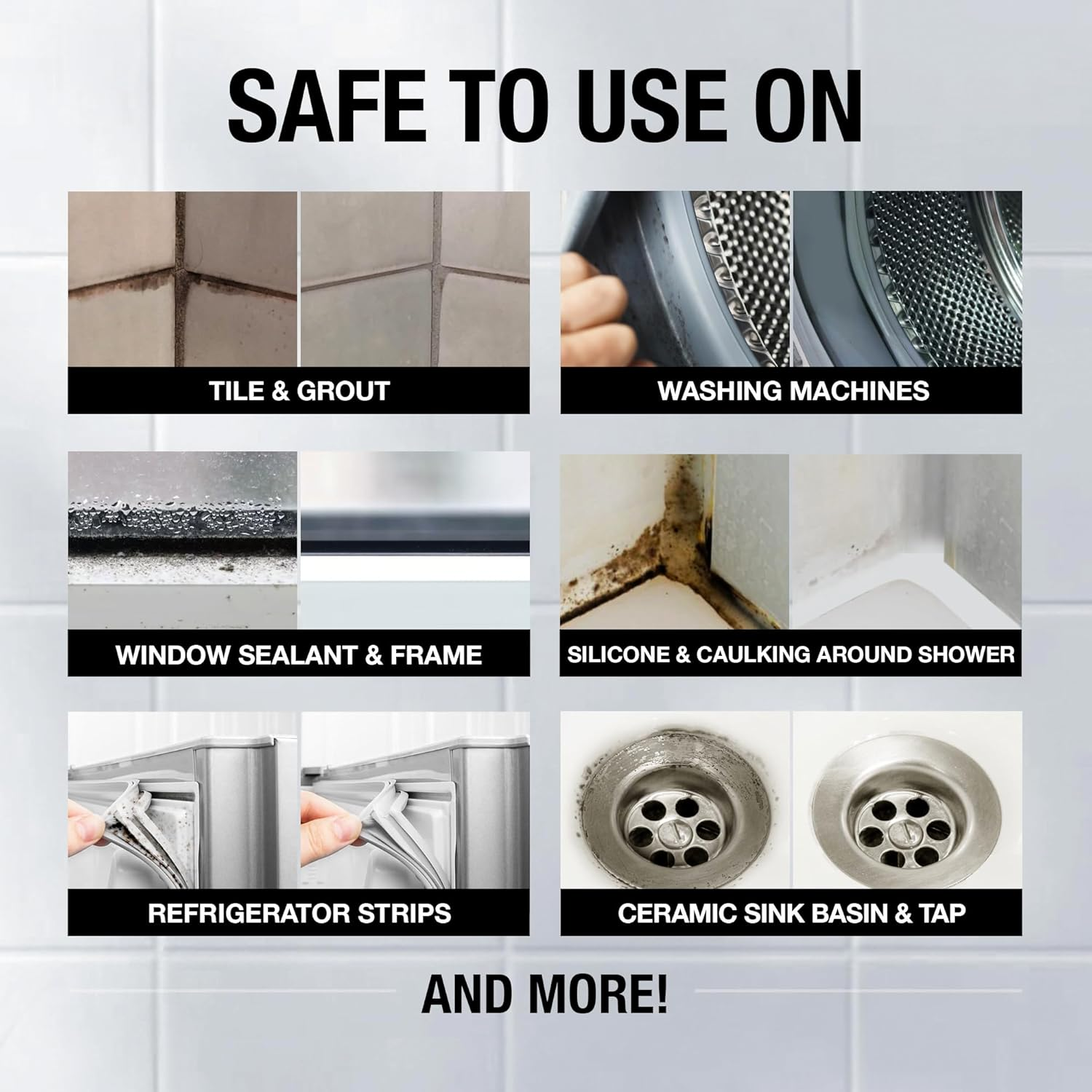 GLASSGUARD Mould Remover Gel for Bathroom, Kitchen, Windows, Grout & Sealant (Pack of 1) | 300Ml image number 5