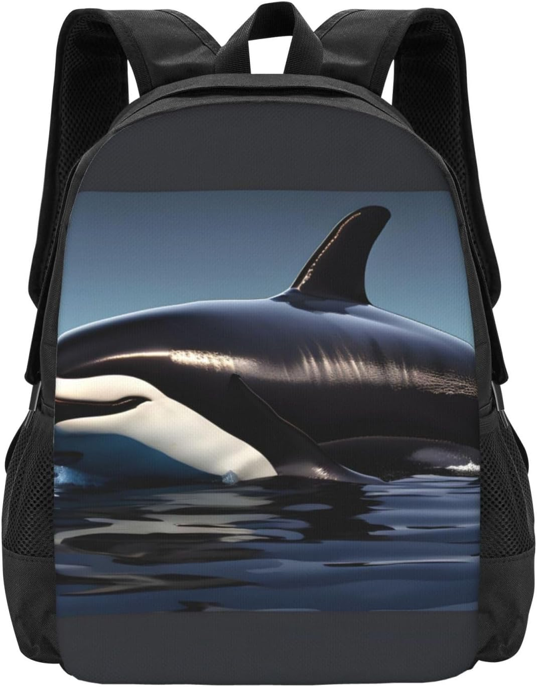DRTGEDS Orca Killer Whale Print Canvas Backpack for Men Women,Casual Rucksack Backpack, Laptop College Hiking Travel Bag image number 1