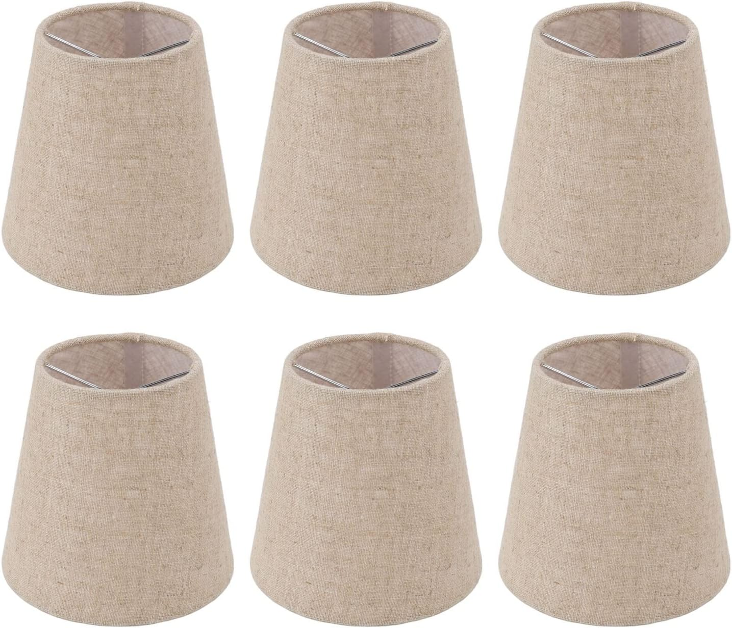 6PCS Fabric Lampshade, Clip on Light Shades Small Candle Lamp Shades Table Lamp Decor Bedside Light Lampshades, Mini Lamp Shade for Ceiling, Table Lamp and Wall Lamp image number 3