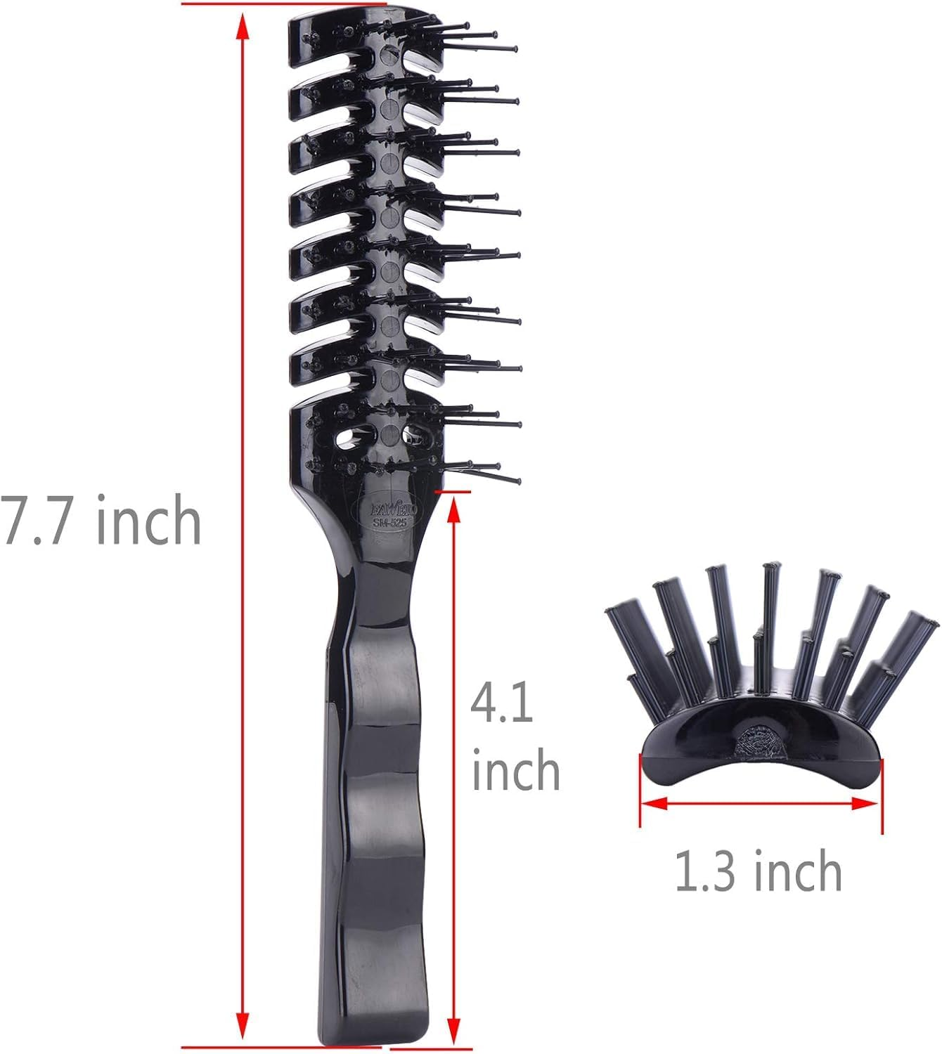 Mens Vented Hair Brush for Blow Drying, anti Static Vent Hairbrush for Styling Fine, Curly, Wavy, Wet or Dry Hair Long Black