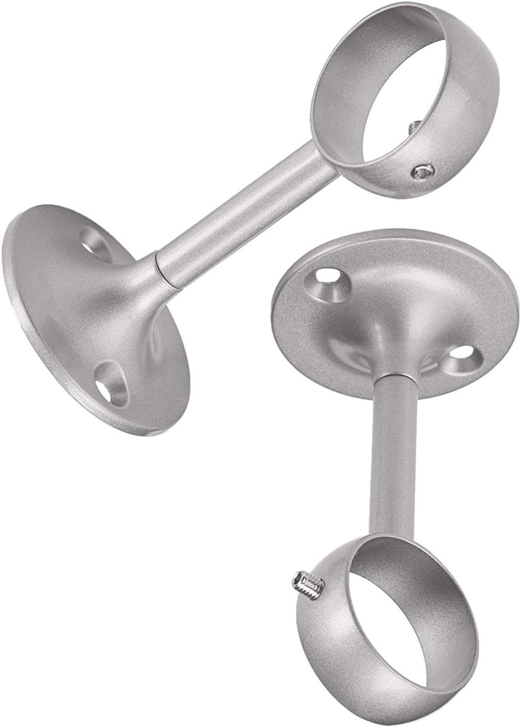 Amazon Basics Curtain Rod Ceiling-Mount Bracket, Set of 2, Silver Nickel - 4-Pack, Black image number 3