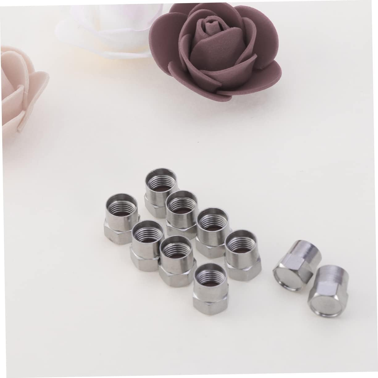 Kisangel 20Pcs Valve Cap Car Tire Nickel Plated Auto Caps for Wheels Bicycle Stem Air Tyre Cover Vehicle Detailing Use image number 4