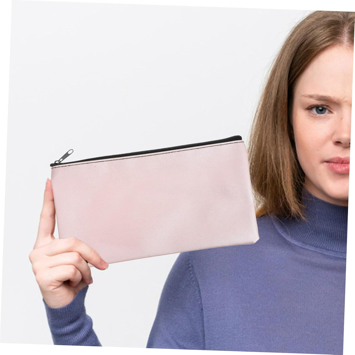 HOUDERCO 4Pcs Cash Pouch with Zipper Stylish PU Organizer for Documents Money Convenient Travel Wallet for Women Multi Purpose Storage for Cards Passports More image number 1