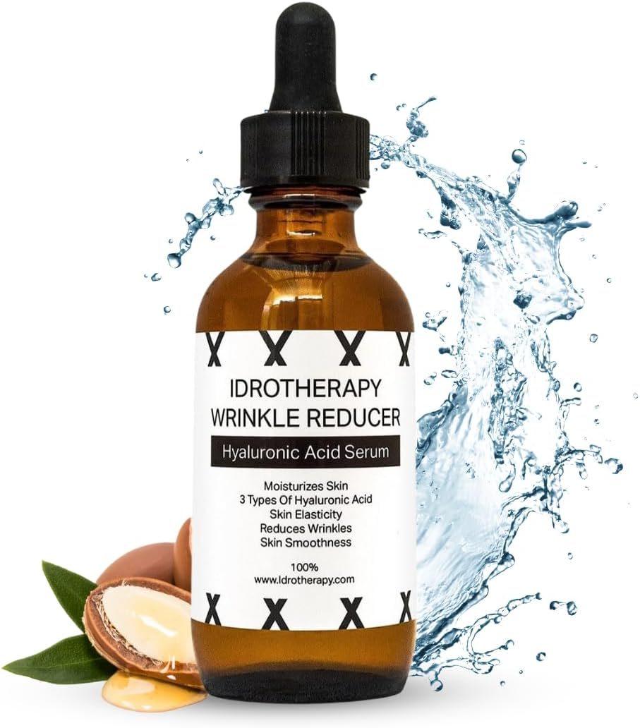 Idrotherapy Face Serum Moisturizer for Women, Hyaluronic Serum with 3 Types of Hyaluronic Acid, Argan Oil & Vitamin E, Hydrating Serum for Face (2Fl.Oz/60Ml) image number 3