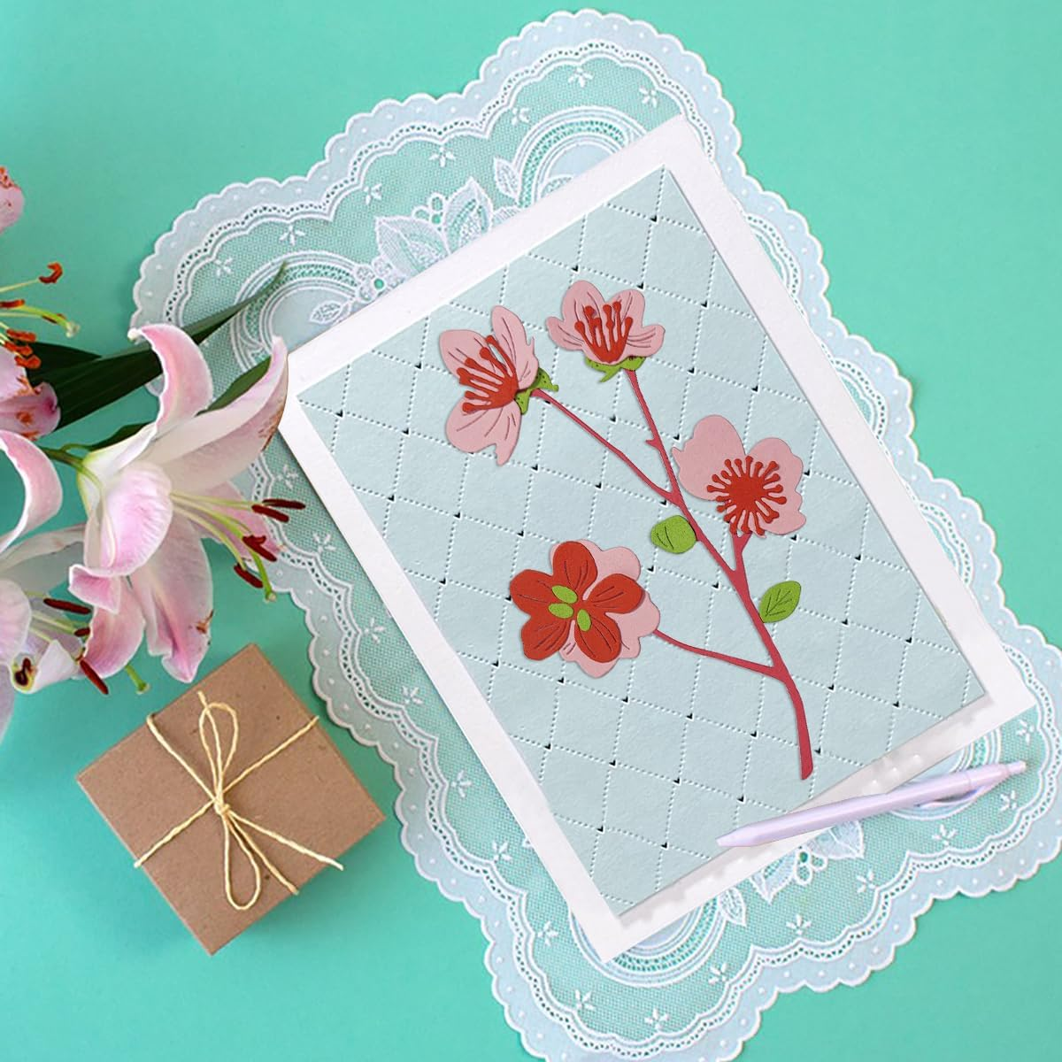 3D Flower&Leave Die Cuts for Card Making, AFUNTA 3 Sets Metal Die Cutting Card Making Supplies for DIY Scrapbook, Photo Album Decor image number 6