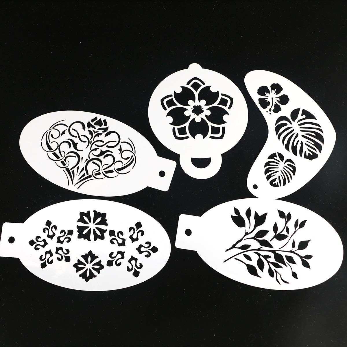 Bowitzki 5Pcs Reusable Face Paint Stencils for Body Art Painting Halloween Party Makeup Temporary Tattoos Stencils (Animal)